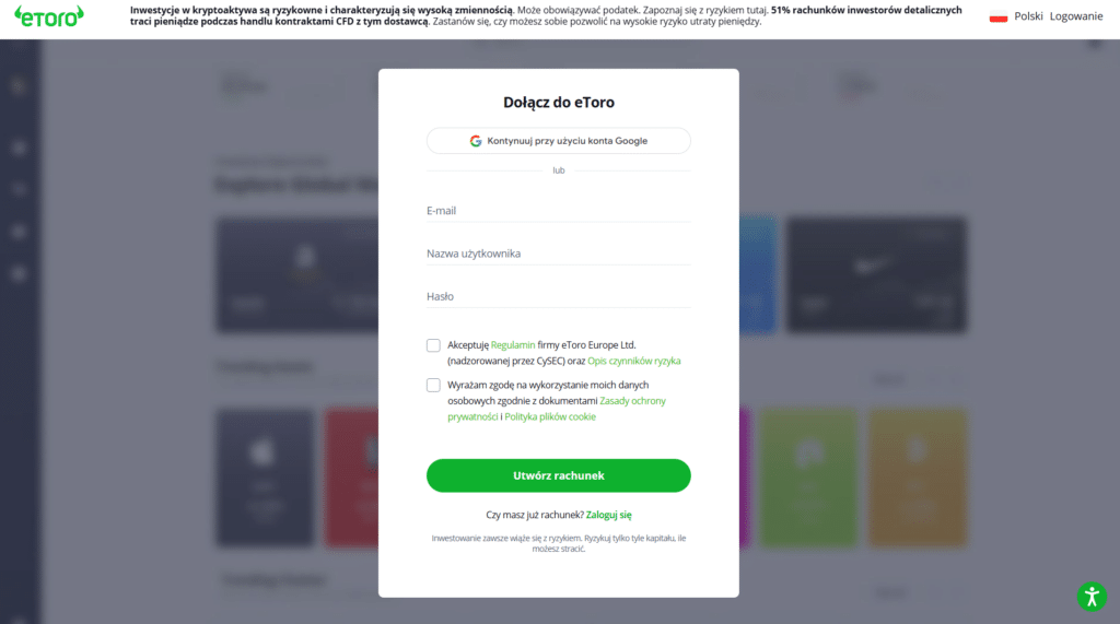 etoro Rejestracja konta dla polskich użytkowników - Szybkie pożyczki Rejestracja konta dla polskich użytkowników